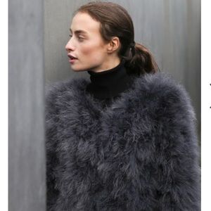 Pello Bello | Small | Gray | Feather Jacket